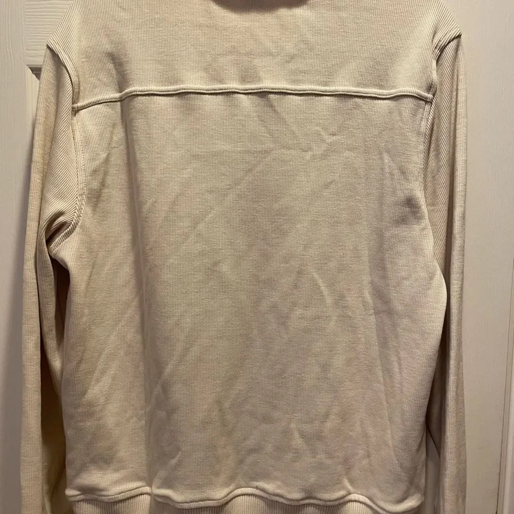 Men’s Banana Republic Cream Ribbed Zip Up Cardigan Jacket M